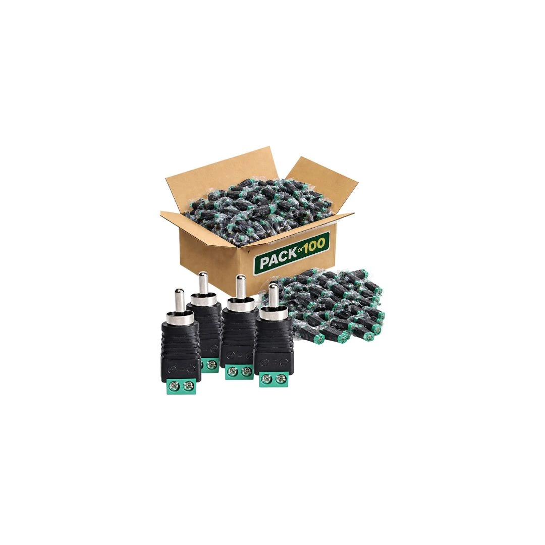 RCA Male to AV Screw Terminal Adapter  - 100PC