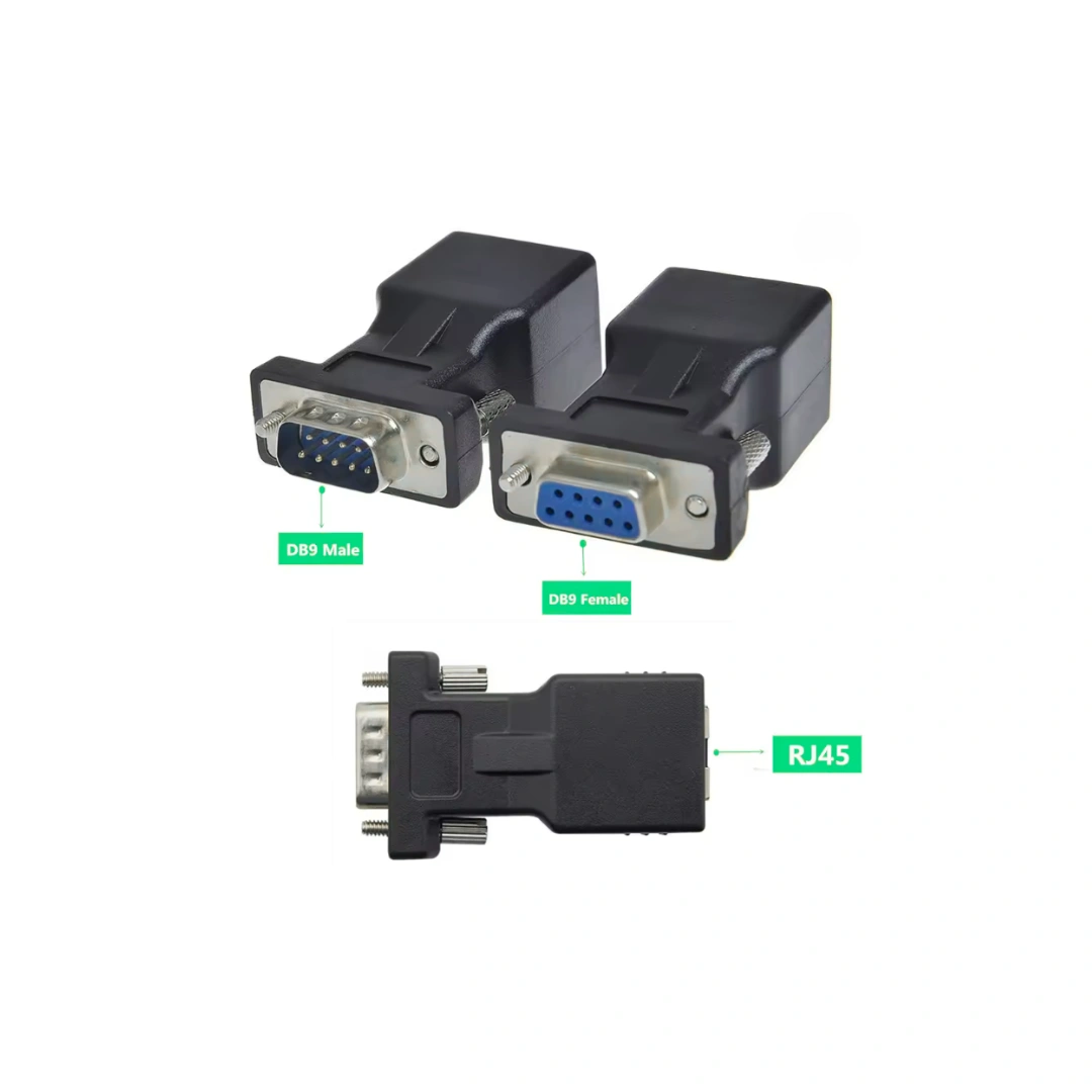 RJ45 to DB9 RS232 Serial Adapter – 9-Pin Male / Female Options