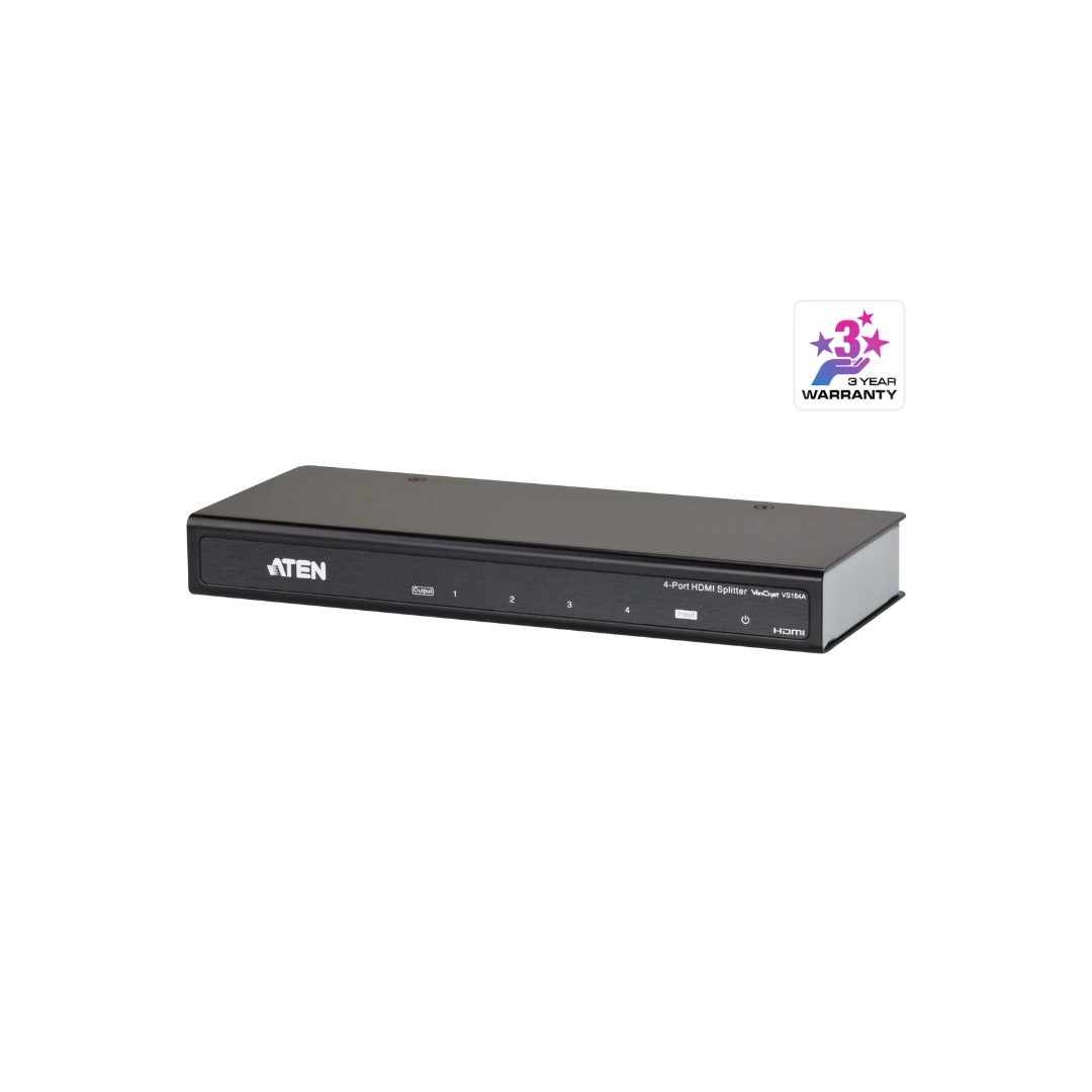 ATEN VS184A 4-Port 4K HDMI Video Splitter – 1 HDMI Input to 4 HDMI Outputs