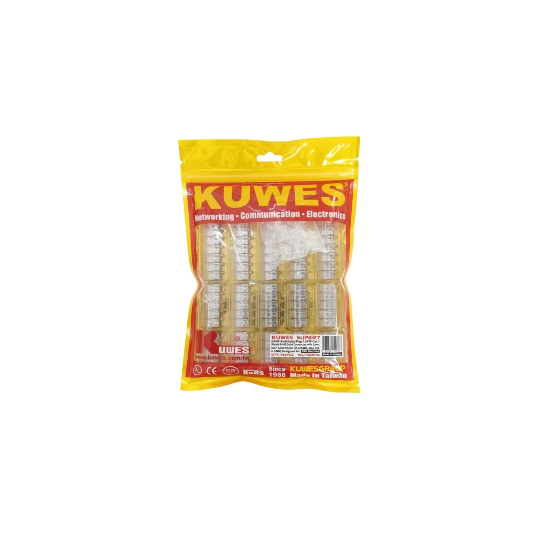 KUWES RJ45 CAT7 SFTP Connector Super-7 – Pack of 100
