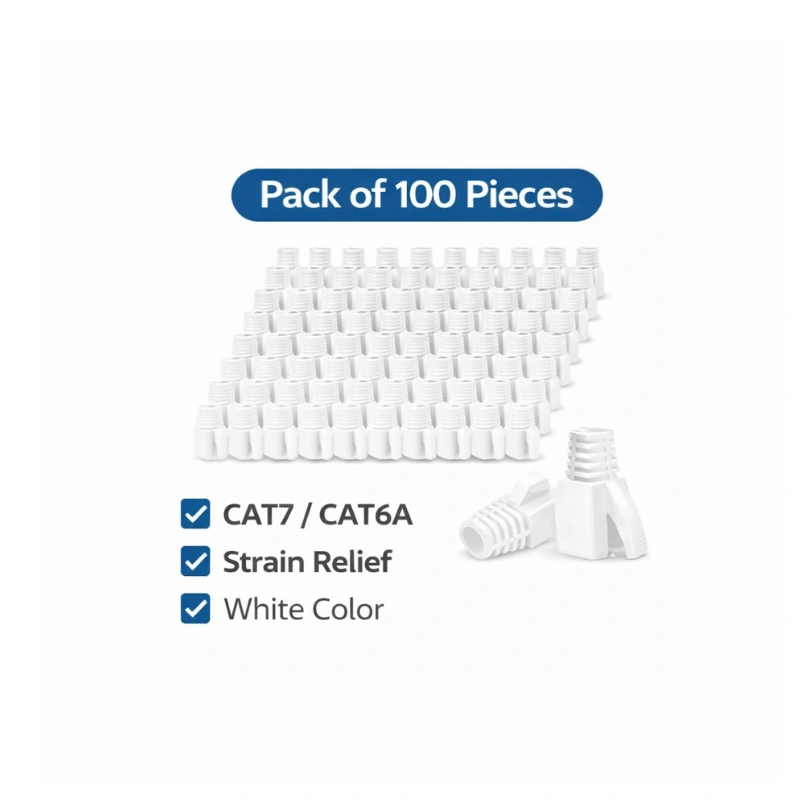 DKURVE® CAT7 / CAT6A RJ45 Boots White – Pack of 100