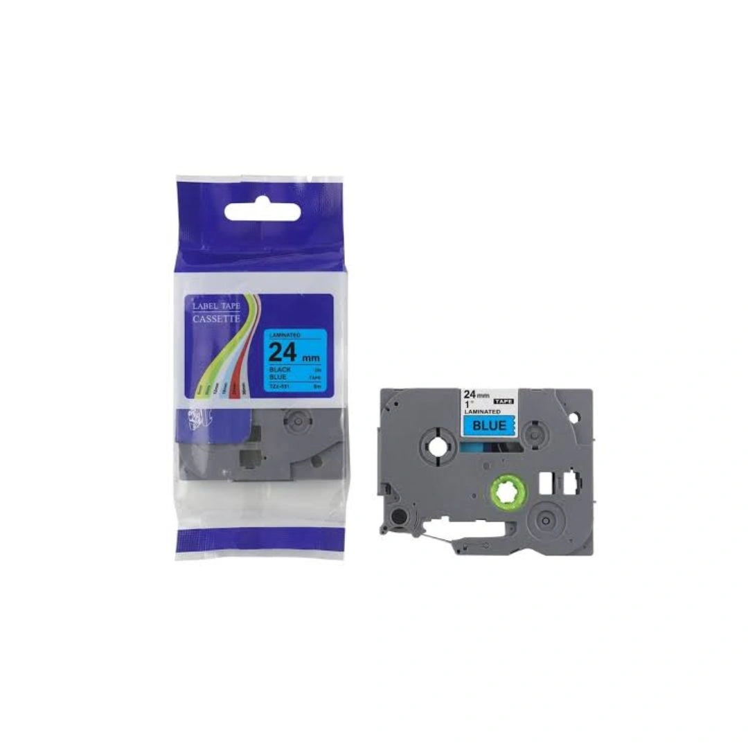Brother Compatible Label Tape 24mm × 8m – Black on Blue