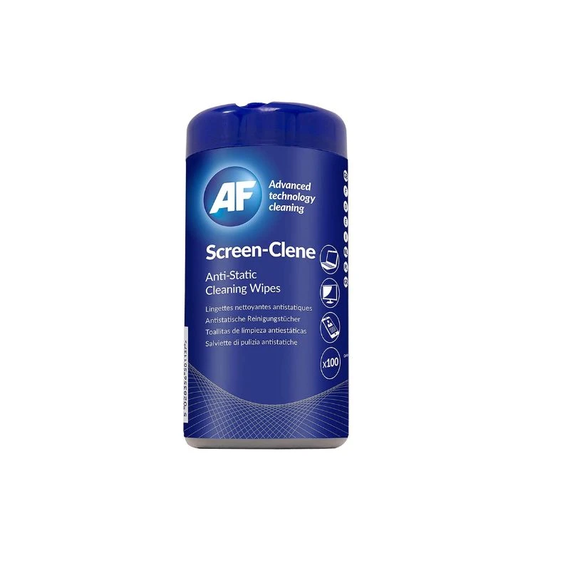 Anti-Static Screen Cleaning Wipes – 100 Pre-Moistened Wipes in Tub for Laptops, Monitors, TVs, Tablets, Phones & Office Electronics – Streak-Free & Safe on Screens