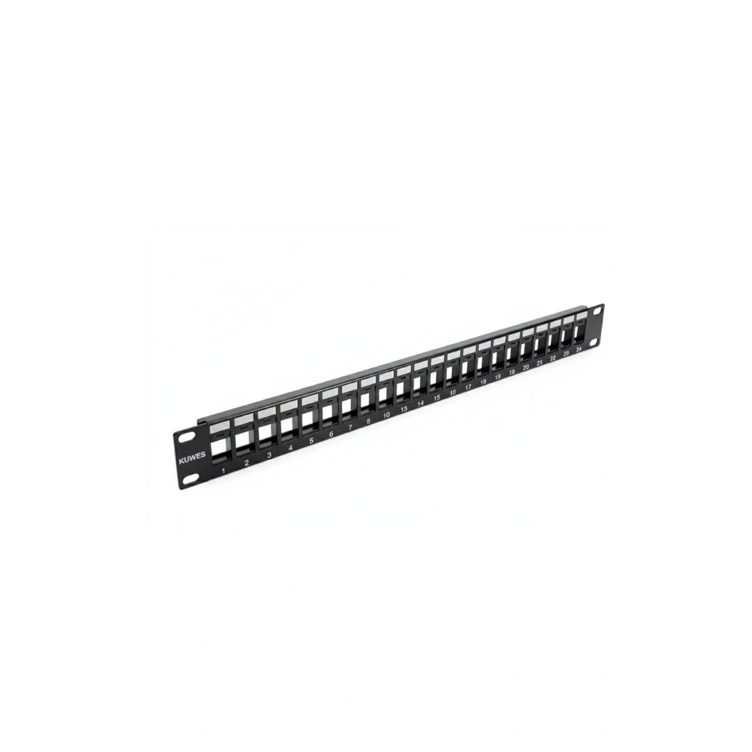 KUWES 24-Port UTP Unloaded Patch Panel – 1U 19″