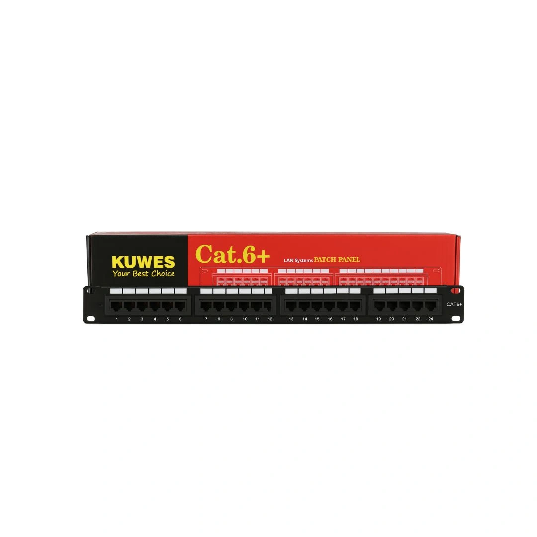 KUWES Cat6+ 24-Port Loaded Patch Panel