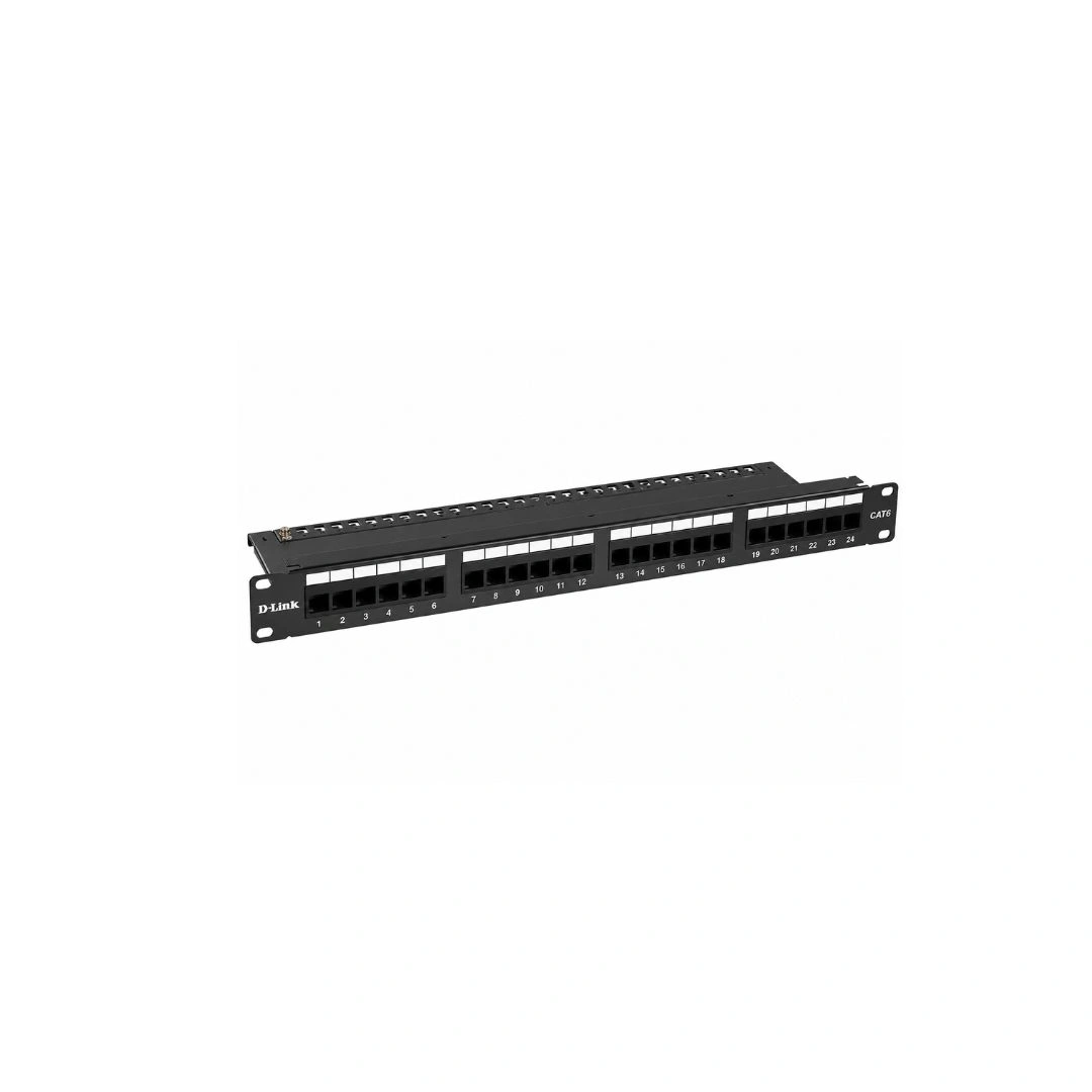 D-Link CAT6 24-Port Unloaded Patch Panel | NPP-AL1BLK241