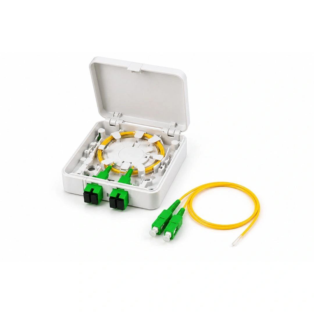 FTTH 2-Port Fiber Box with SC/APC Adapter & Pigtail