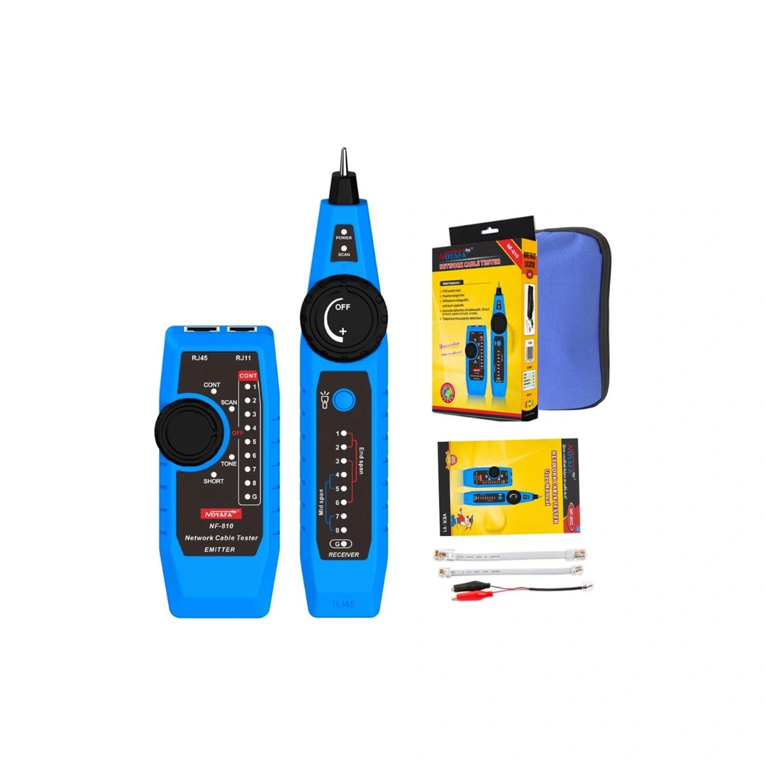 NF-810 Network Cable Tester – RJ45 RJ11 Cable Tracer, Wiremap & PoE Tester
