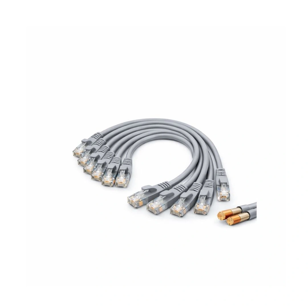DKURVE Pack of 10 CAT6 15cm Ethernet Cable – Full Copper, Grey