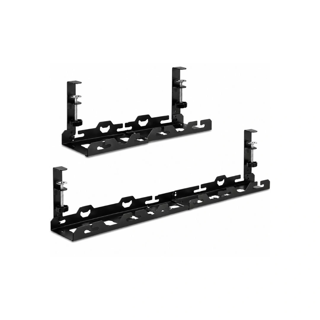Adjustable Under Desk Cable Organizer Tray – Black