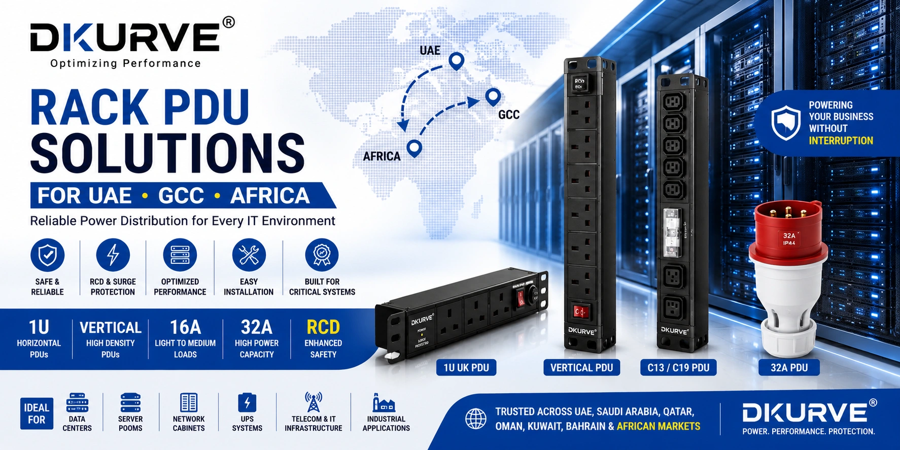 How to Choose the Right Rack PDU for Data Centers, Server Rooms & UPS Systems in UAE, GCC & Africa