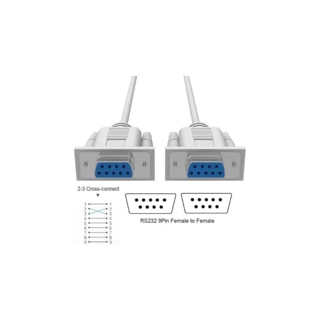 DKURVE® DB9 Female to Female RS-232 Null Modem Cable – 1.8m