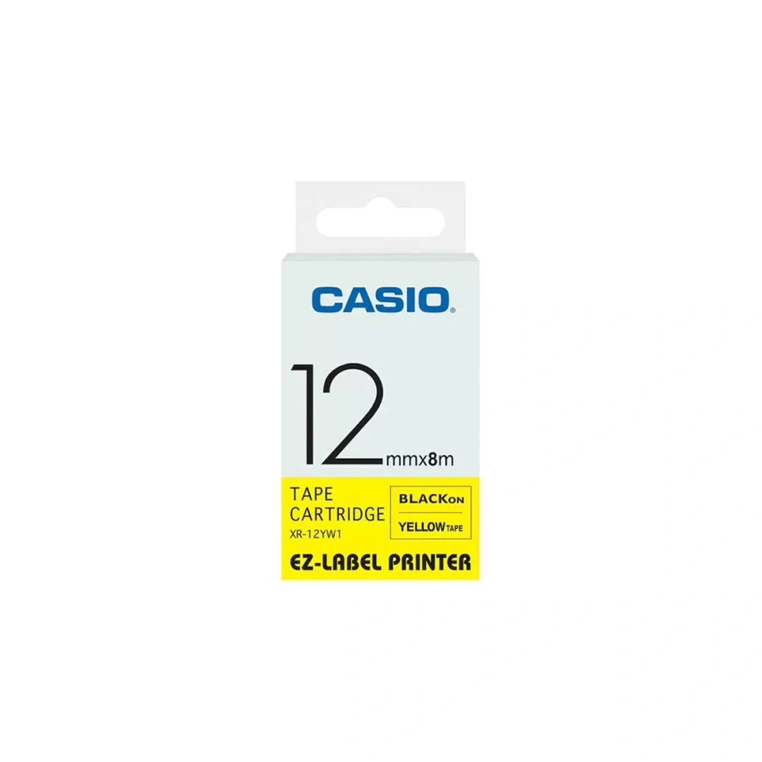 Casio EZ-Label Cartridge 12mm Black on Yellow Tape