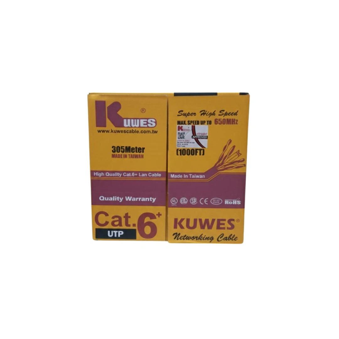 KUWES CAT6 UTP 23AWG 305M Full Copper LAN Cable – Color Roll
