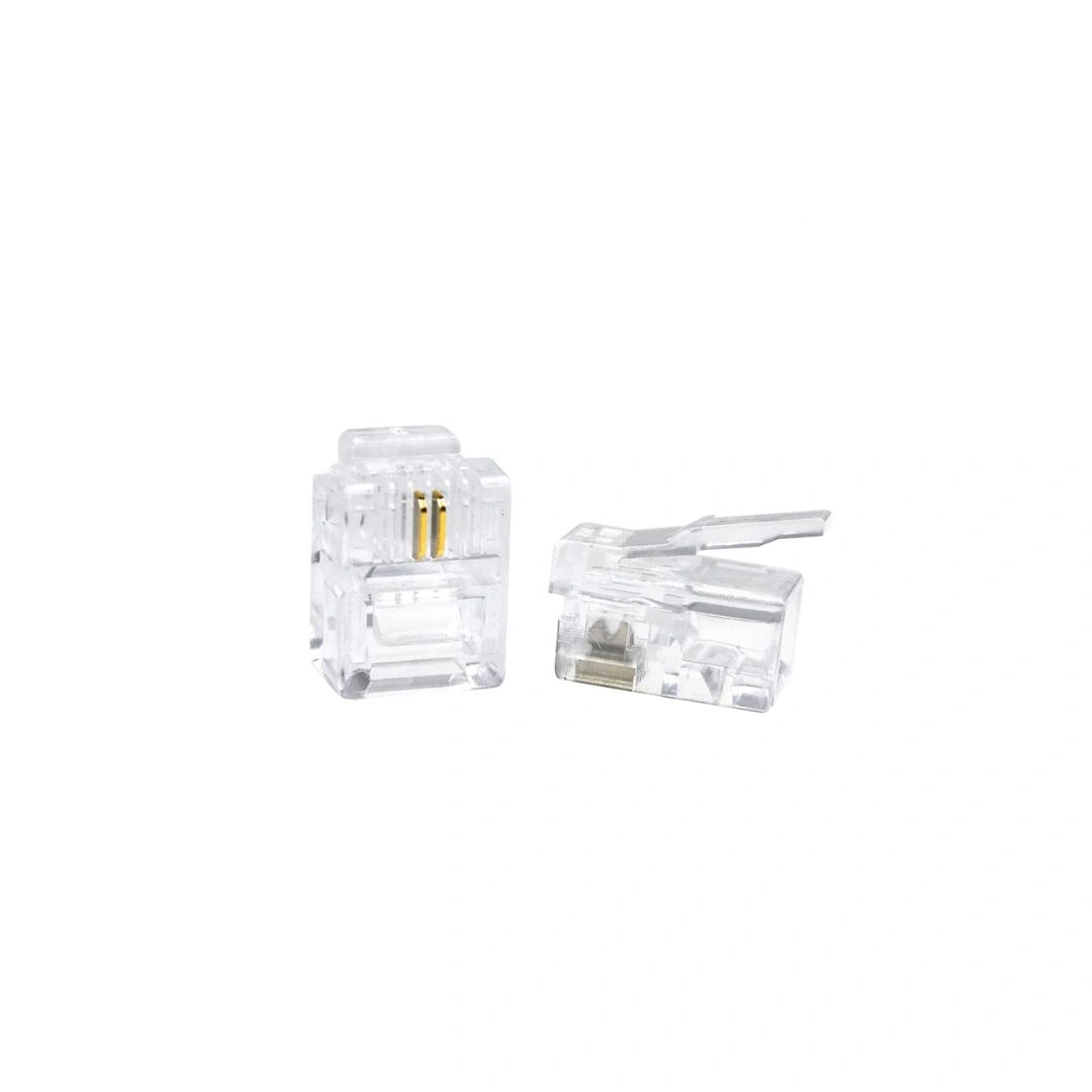 DKURVE RJ11 6P2C Telephone Modular Plug – 50 Pack