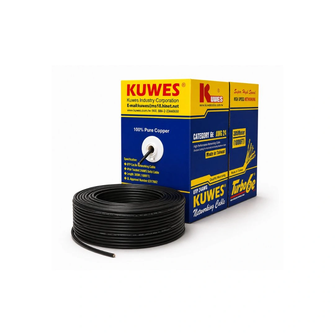 KUWES CAT6 24AWG 305M Black Network Cable