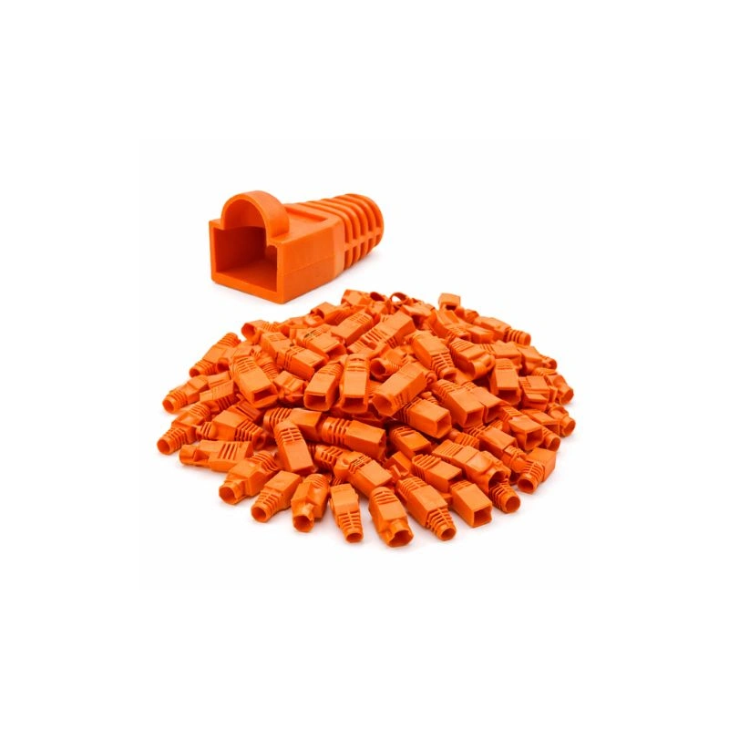 DKURVE® RJ45 Connector Boots Cat6/Cat5e – Orange– Pack of 100