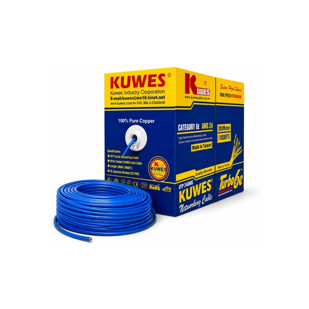 KUWES CAT6 24AWG 305M Blue Network Cable