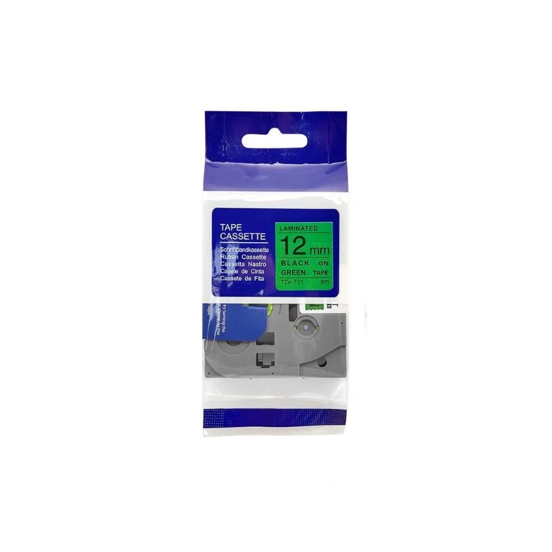 Brother Compatible Label Tape 12mm × 8m – Black on Green