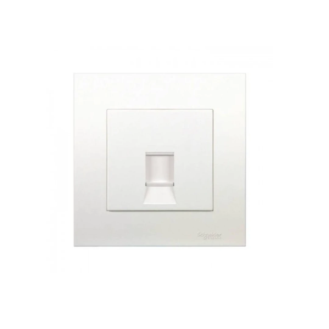 Schneider 1 Gang Keystone Wallplate with Shutter – White