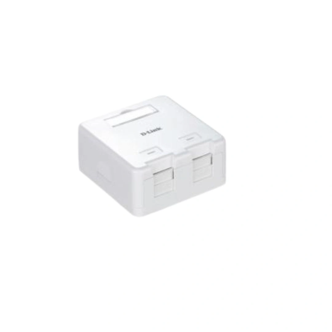 D-Link 2 Port UTP Surface Mount Box for RJ45 Keystone Jacks – White | Pack of 10 (Keystone Jacks Not Included)