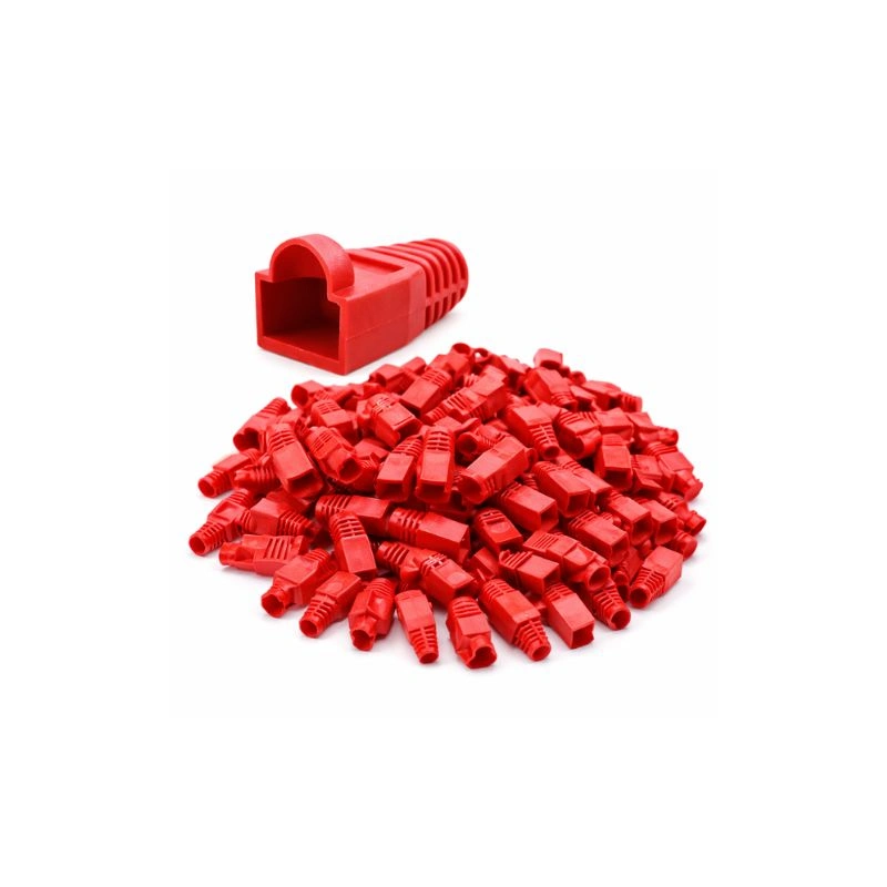 DKURVE® RJ45 Connector Boots Cat6/Cat5e – Red – Pack of 100