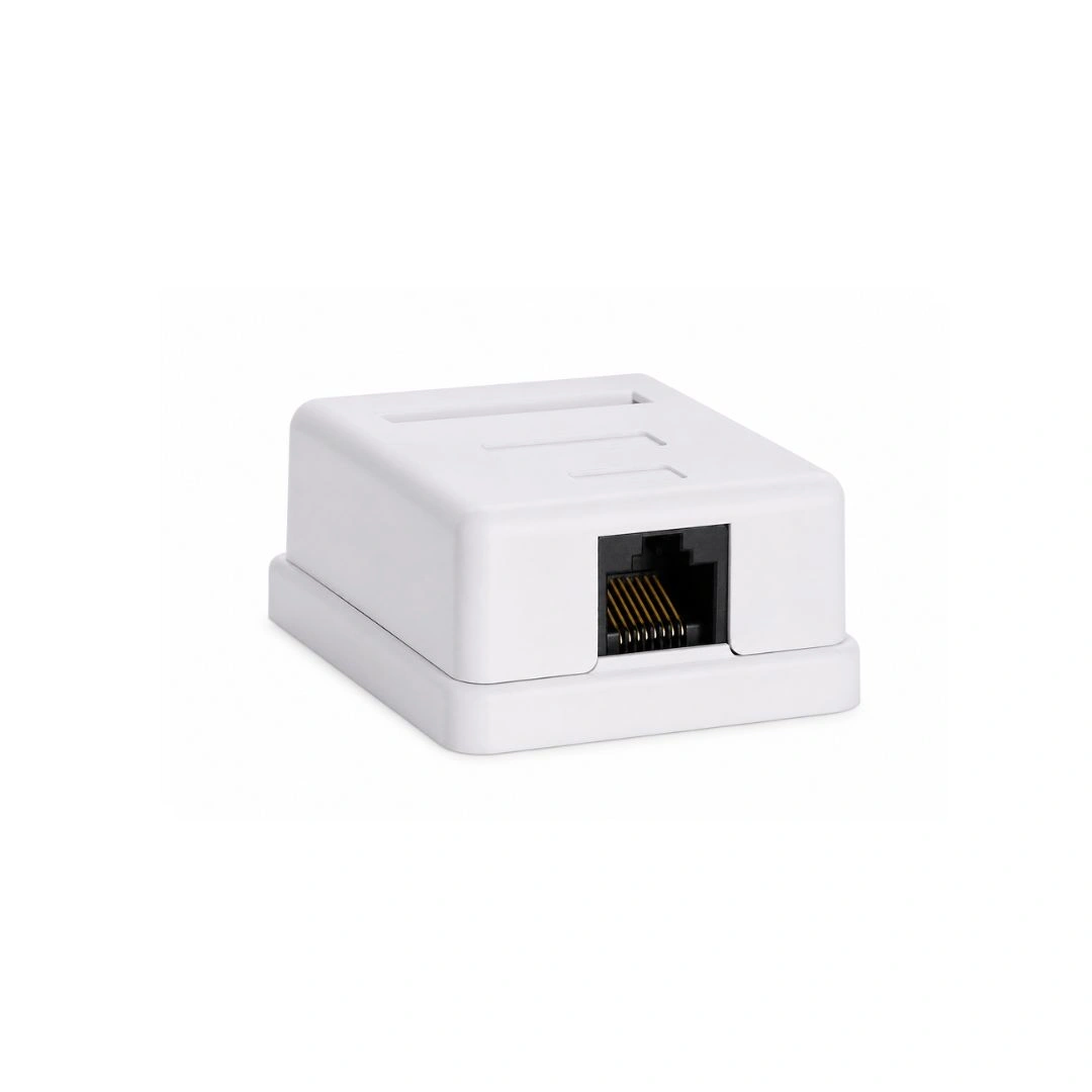 DKURVE® 1 Port Cat6 Surface Mount Box RJ45 Ethernet Wall Box with Screws & Tape
