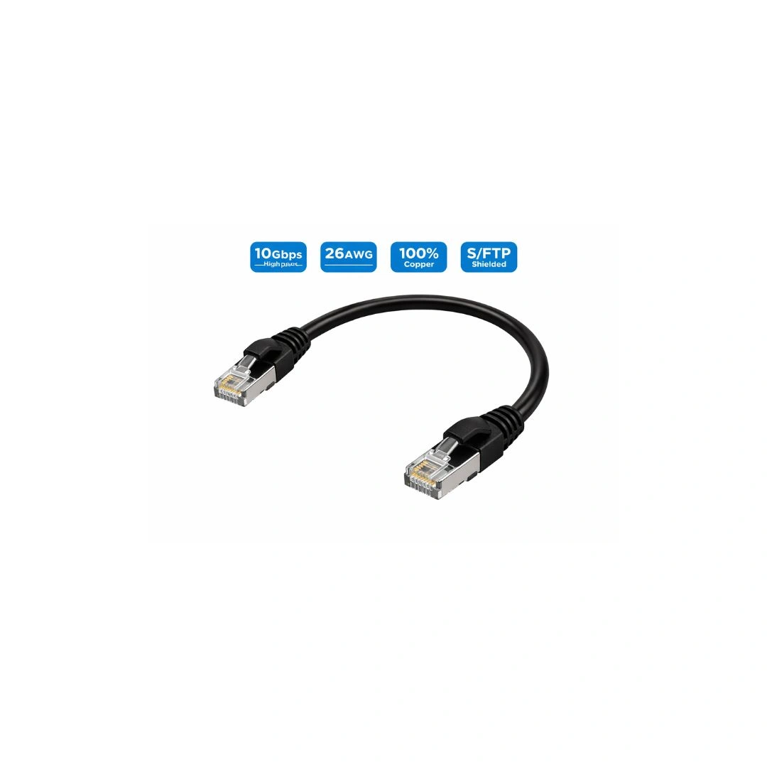 CAT6A 0.5m SFTP Patch Cord 26AWG Full Copper Ethernet Cable