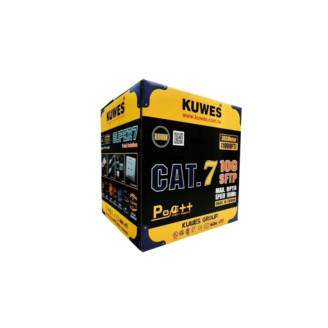 KUWES CAT7 SSTP/SFTP Cable Roll 305m – 23AWG (Grey)