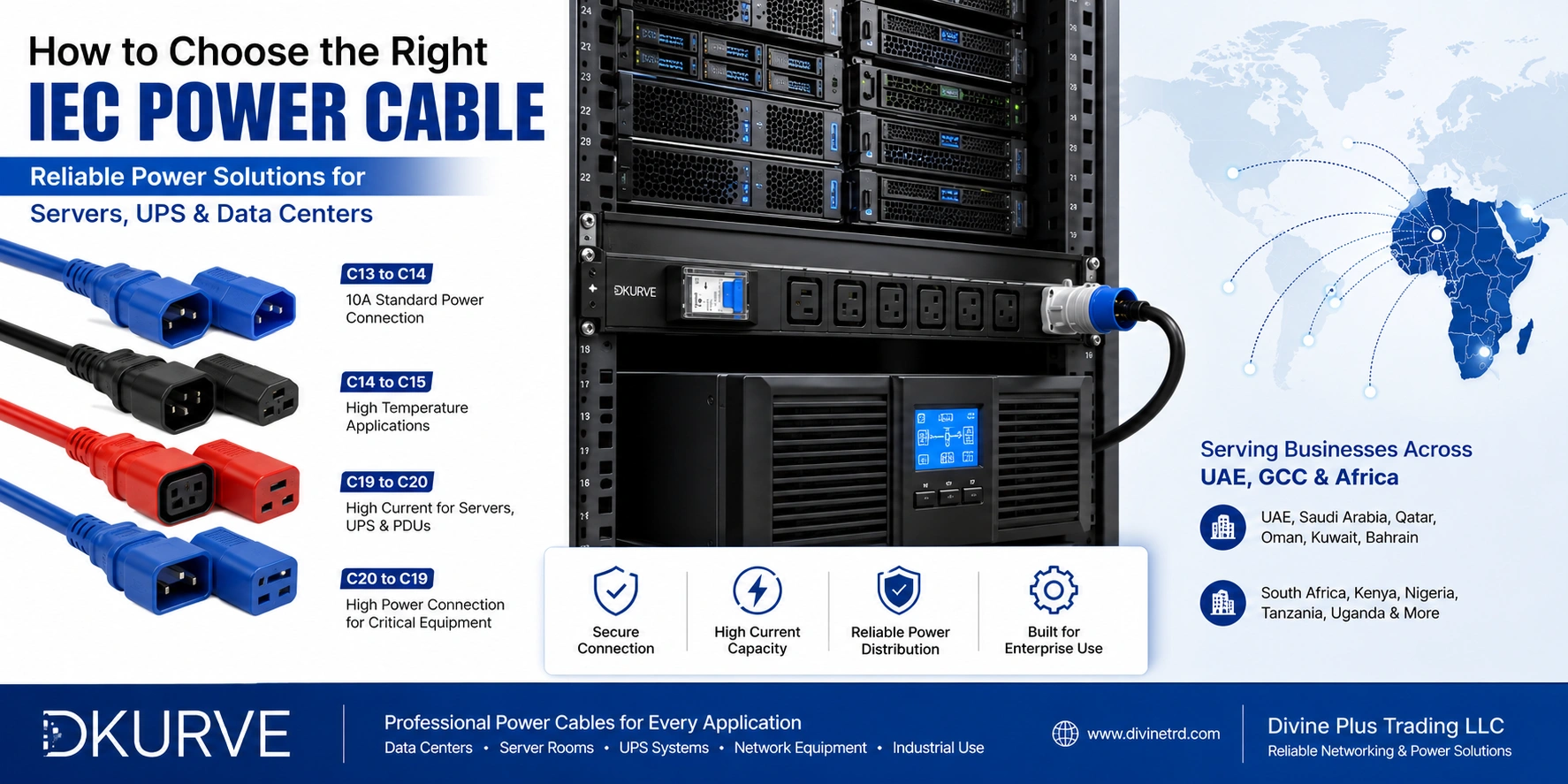 How to Choose the Right IEC Power Cable for Servers, UPS & Data Centers in UAE, GCC & Africa