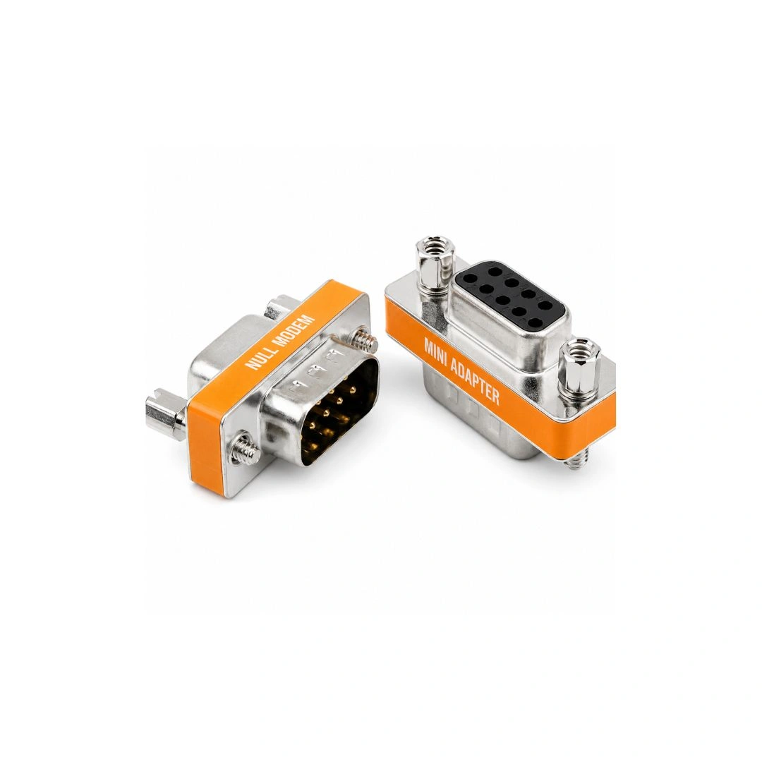 DB9 RS232 Null Modem Adapter Male to Female Serial Converter