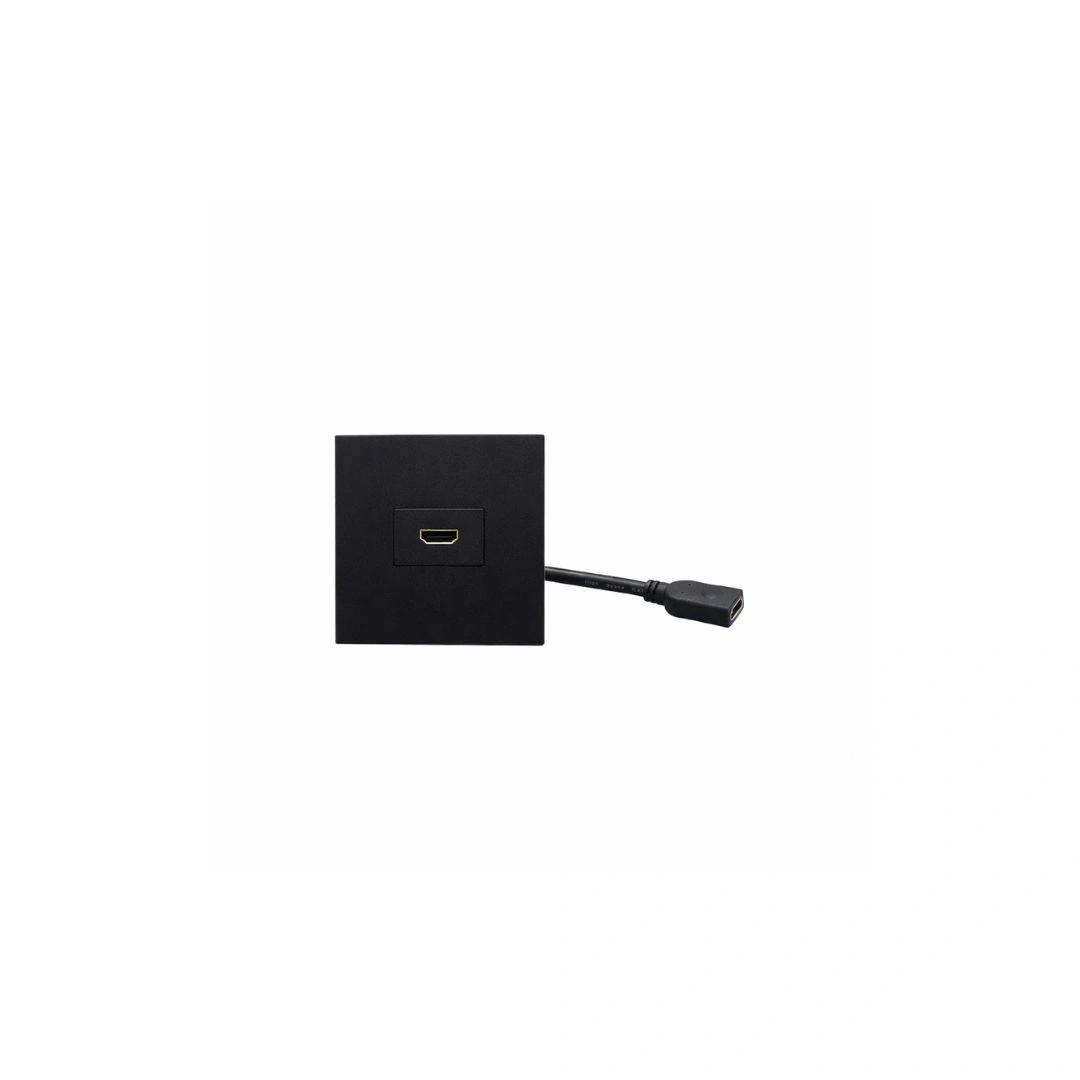 HDMI Wall Plate Outlet with 6-Inch Pigtail – 1 Port, Black