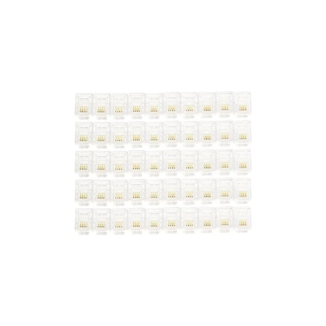 DKURVE RJ11 6P4C Telephone Modular Plug – 100 Pack