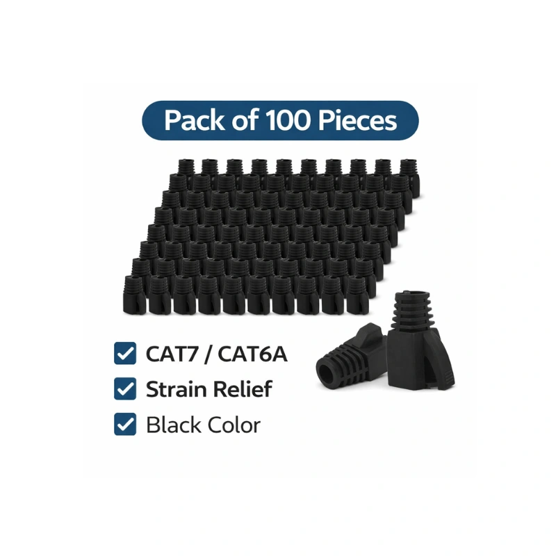 DKURVE® CAT7 / CAT6A RJ45 Boots Black – Pack of 100