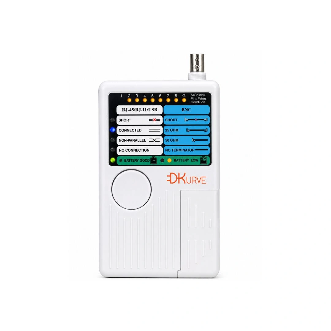 DKURVE 4-in-1 Network Cable Tester RJ45 RJ11 BNC Cat5 Cat6