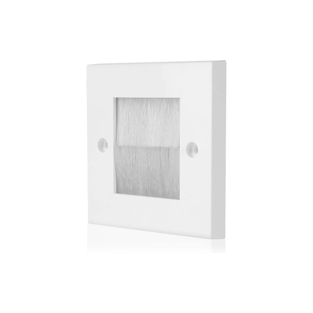 DKURVE Brush Wall Plate Cable Passthrough – Single Gang White