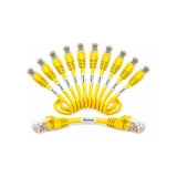 DKURVE CAT6 UTP Ethernet Patch Cable 30cm Yellow, 24AWG Full Copper – Pack of 10