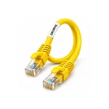 DKURVE CAT6 UTP Ethernet Patch Cable 30cm Yellow, 24AWG Full Copper – Pack of 10