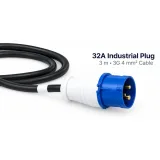 DKURVE® 24-Outlet Vertical Rack PDU with RCD | 20× C13 + 4× C19 | 32A Industrial Plug