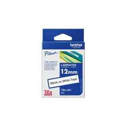Pack of 100 Brother TZe-231 12mm Black on White Laminated Label Tapes
