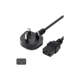 DKURVE® C19 to UK 3-Pin Power Cable – 2.5mm² Full Copper – 16A C19 | 13A UK Plug