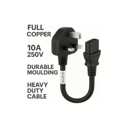 DKURVE® Desktop Power Cable Kettle Lead – UK Plug to C13 | 250V 13A Heavy-Duty Cord (1.8m / 3m / 5m / 10m)