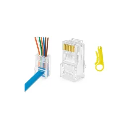 DKURVE RJ45 EZ Pass Through CAT6/CAT5e Connector 100 Pack