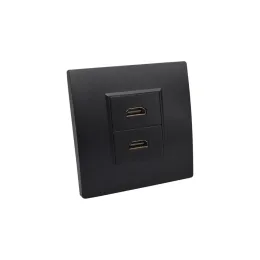 DKURVE HDMI Faceplate L-Shape Female – Black (1 Port / 2 Port)