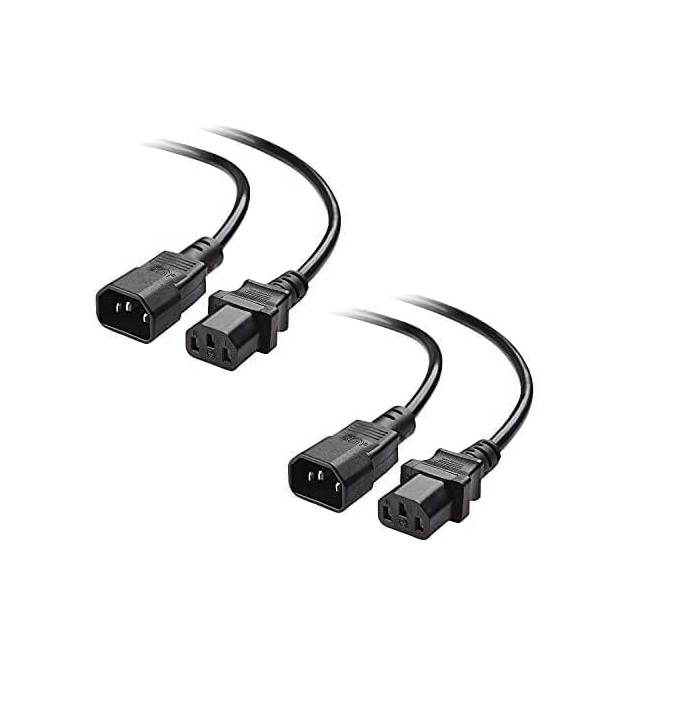 DKURVE® C13 to C14 2-Pack Computer to PDU Power Extension Cord 18awg, Power Extension Cable (IEC C14 to IEC C13 PDU Power Cord) Computer to PDU 10 Amp Power (1.8M) DIVINE PLUS TRADING LLC