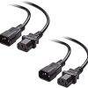 DKURVE® C13 to C14 2-Pack Computer to PDU Power Extension Cord 18awg, Power Extension Cable (IEC C14 to IEC C13 PDU Power Cord) Computer to PDU 10 Amp Power (1.8M) DIVINE PLUS TRADING LLC