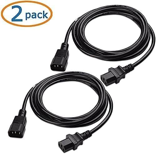 DKURVE® C13 to C14 2-Pack Computer to PDU Power Extension Cord 18awg, Power Extension Cable (IEC C14 to IEC C13 PDU Power Cord) Computer to PDU 10 Amp Power (1.8M) DIVINE PLUS TRADING LLC