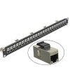 1U Cabinet Patch Panel With 24 Ports Pass-through Shield CAT6 RJ45 Network Keystone Coupler LAN Cable Adapter Ethernet Frame