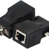 DB9 (RS232) to RJ45 adapter for bidirectional conversion of TCP/IP network interfaces, transmitting signals between your DB9 ports via CAT5E/CAT6 RJ45 network cables. Special Note: Usually this product needs to be used in pairs.