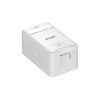 Surface Mount Box with shutter and ID plate Accepts Cat5E/Cat6/Cat6A Keystone Jacks